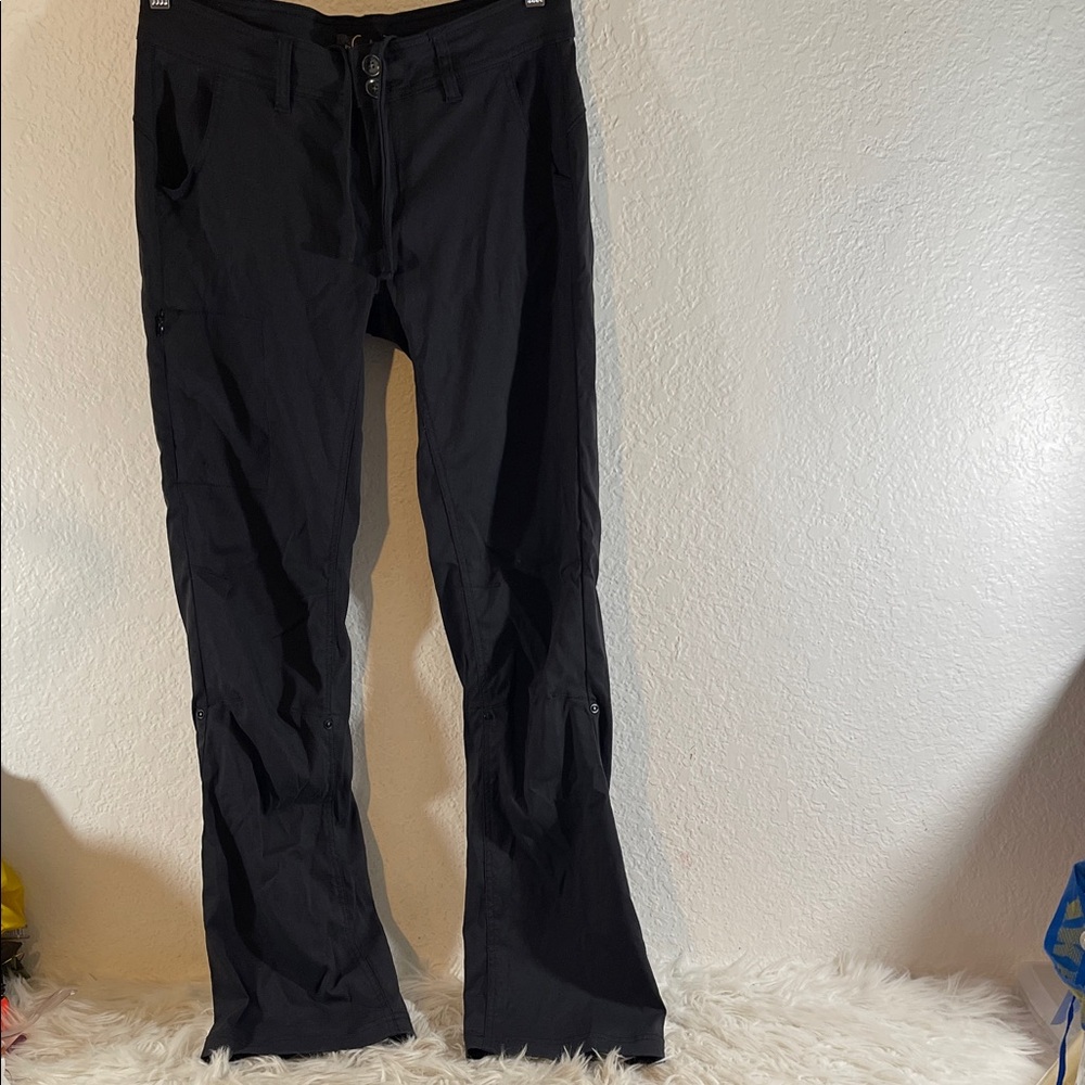 PrAna Women's Halle Pants W4HARG113 Hiking Roll Up Outdoor Stretch Black Size 6 - Picture 2 of 14